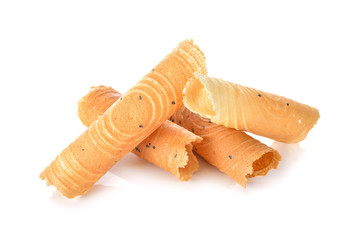 Thai dessert Coconut Crispy roll with black and white sesame on