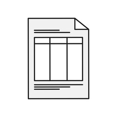 document piece paper white icon. Isolated and flat illustration