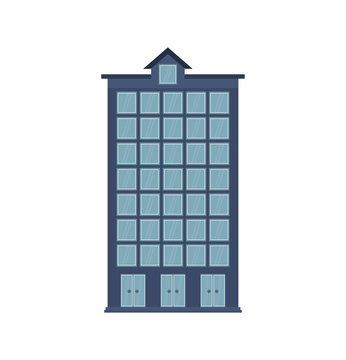 building tower city real estate icon. Isolated and flat illustration. Vector graphic