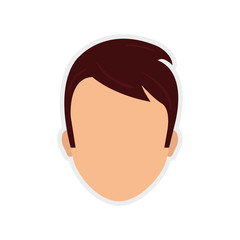 man male head avatar person icon. Isolated and flat illustration. Vector graphic