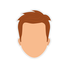 man male head avatar person icon. Isolated and flat illustration. Vector graphic