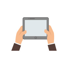 tablet hand gadget technology icon. Isolated and flat illustration. Vector graphic