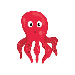 octopus sea life animal cartoon icon. Isolated and flat illustration. Vector graphic