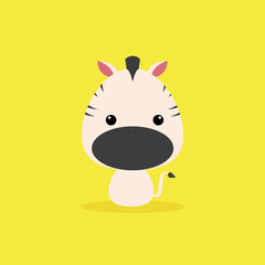 Cute Cartoon Wild zebra