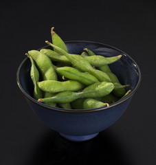 Salad in Japanese style of parboiled green beans