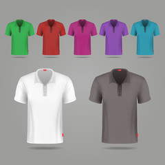 Black, white and color male vector t-shirts design template