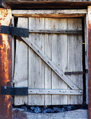 Old rotting wooden door 