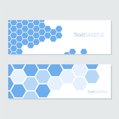blue hexagons cards