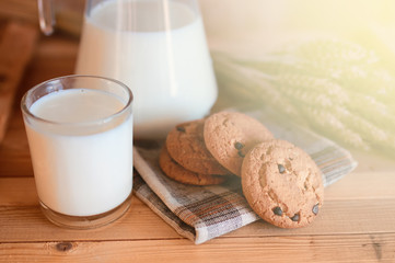 milk with chocolate biscuits cereals