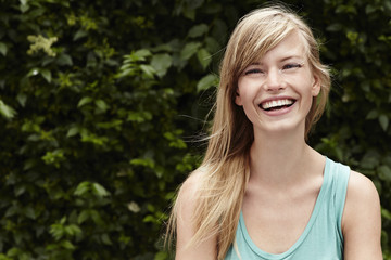 Laughing and beautiful woman, portrait