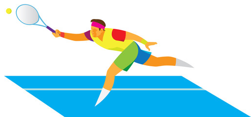 tennis player receives an opponent