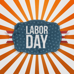 Labor Day realistic greeting Badge