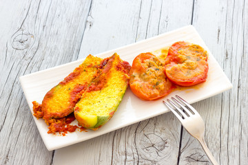 Stuffed tomatoes and Zucchini