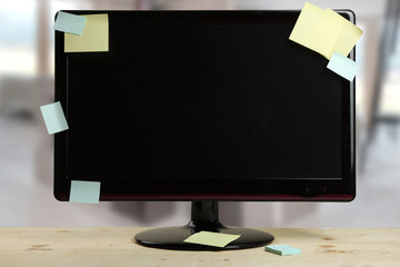 Computer monitor with stickers