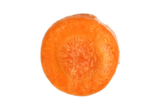 Sliced carrot on a white isolated background