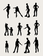 Roller Activity and Sport Silhouettes, art vector design