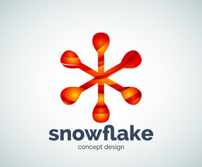 Vector Christmas snowflake logo template