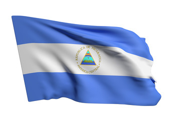 Nicaragua Republic flag waving