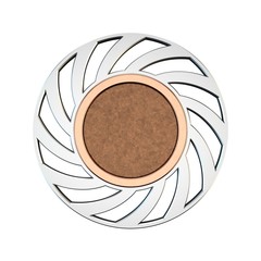 Metal badge in form of circle .3D rendering illustration.