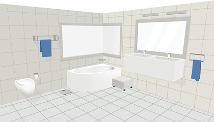 Sketch design of interior bathroom