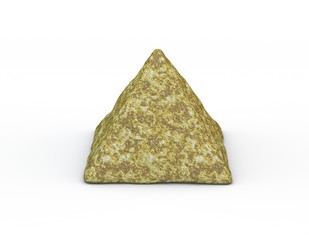 Stone isolated on white background.Stone pyramid.