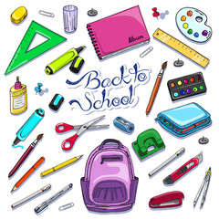 Vector illustration of Back to School supplies