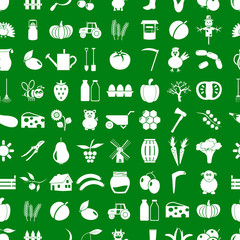 farm and farming simple icons set vector seamless pattern eps10