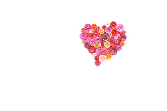 Hand made of paper quilling technique. Valentine's day. Love con