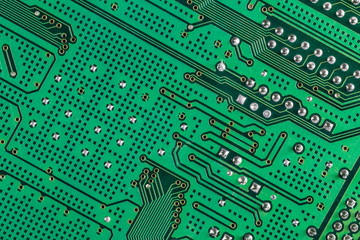 close-up of electronic circuit board with processor