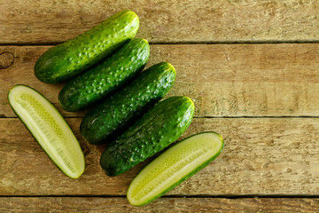 Fresh green cucumbers