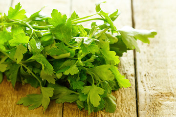 Green leaves of parsley