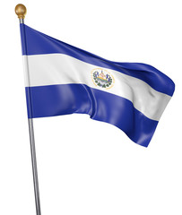 National flag for country of El Salvador isolated on white background, 3D rendering