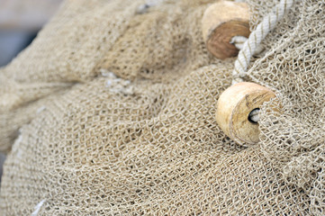 Fototapeta na wymiar fishing net with floats