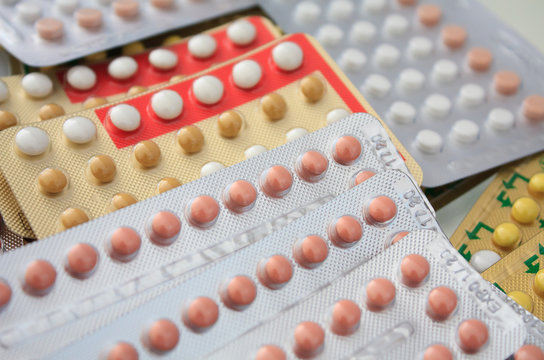 Colorful Oral Contraceptive Pill