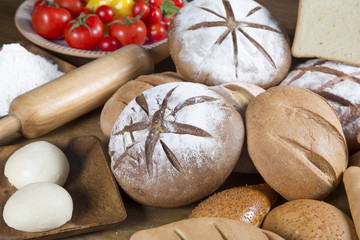 breads and vegetables 