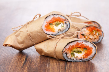 Sushi burrito - new trendy food concept