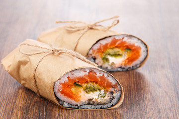 Sushi burrito - new trendy food concept