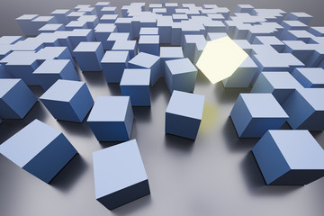 3D rendering of abstract cubes background