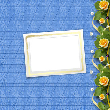 Beautiful greeting card with bouquet of yellow roses