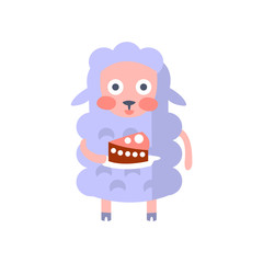 Sheep With Party Attributes Girly Stylized Funky Sticker