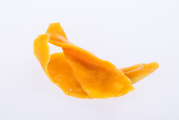 mango dry or dried mango slices on background.