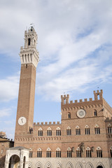 Fototapeta premium Torre del Mangia Tower and the Palazzo Publico Building in the P