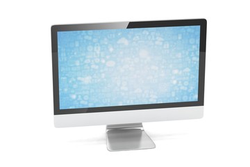 Modern Screen Monitor. 3d rendering.