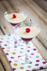 Panna cotta with cherry jelly