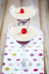 Panna cotta with cherry jelly