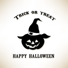 Trick or Treat. Pumpkin in the witch hat