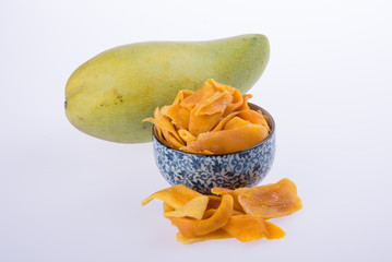 mango dry in bowl or dried mango slices.