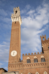 Fototapeta premium Torre del Mangia Tower and the Palazzo Publico Building in the P