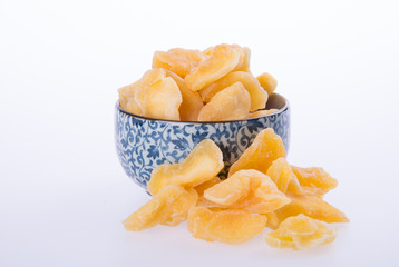 apple dry in bowl or dried apple slices.