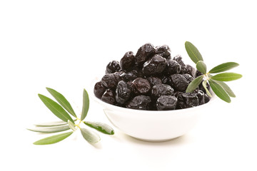 black olives isolated on white